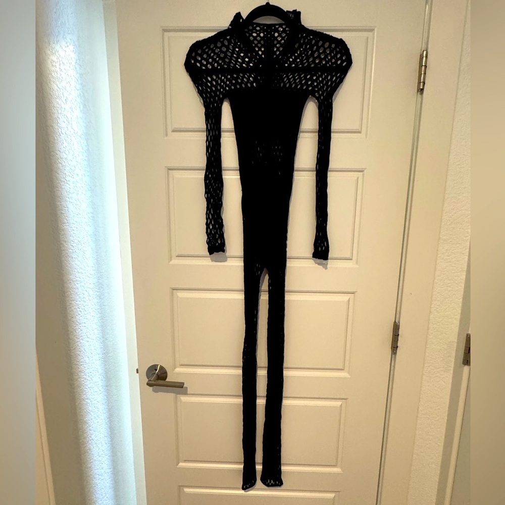 Akira Steppin Out Fishnet Jumpsuit Size OS